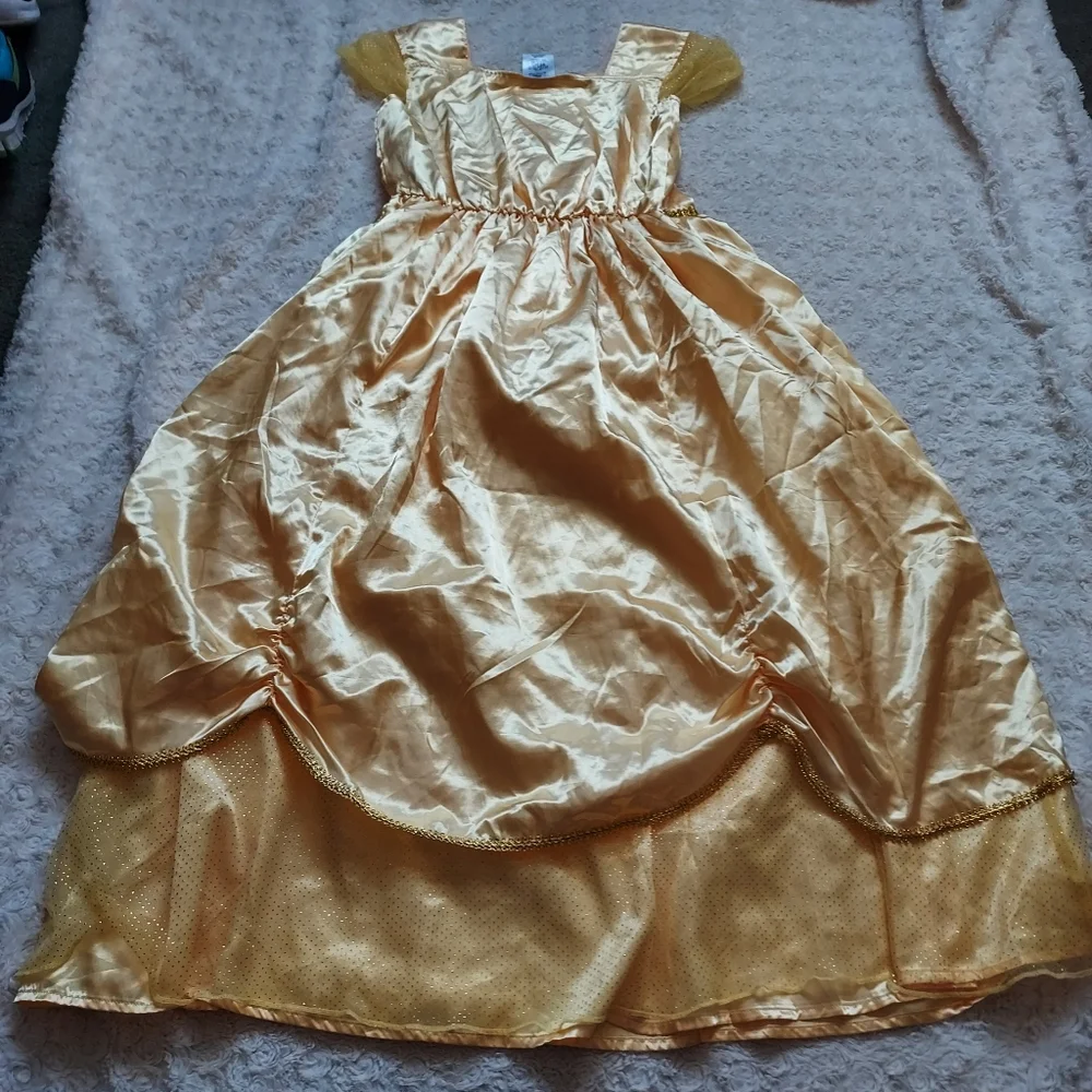 Disney's Belle Shiny Gold Fairy Princess Ballgown Dress Up youth 9/10 Party